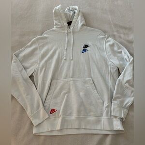 White double Nike emblem hoodie
